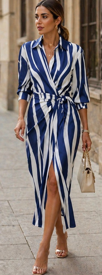 Stella & Grace™| Printed Wrap Dress