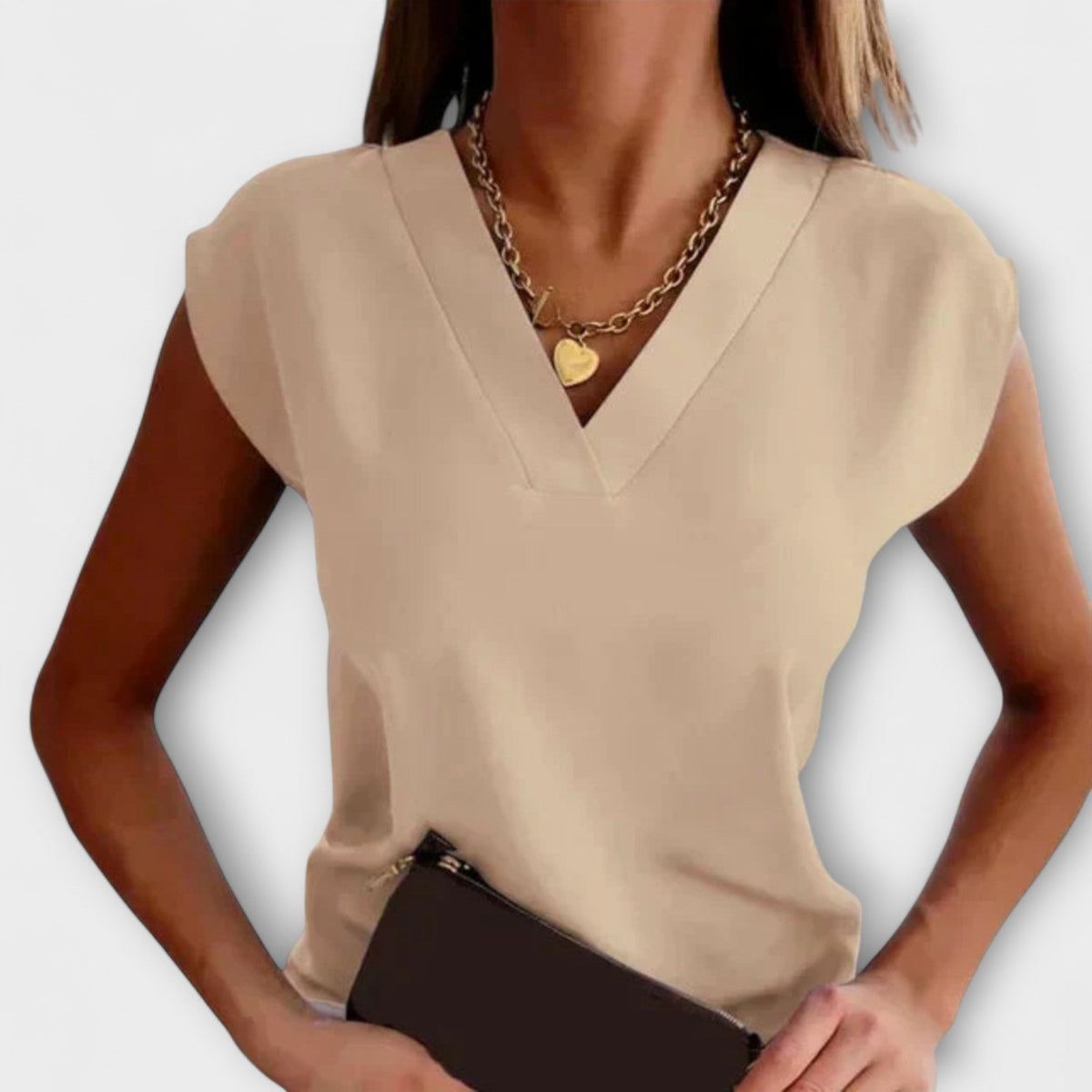 Aureza – V-Neck Top with Summer Cut