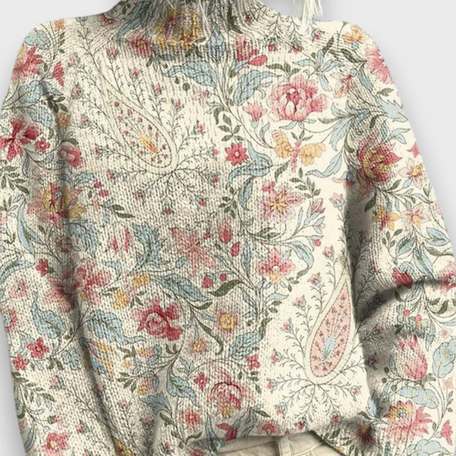 Lorine – Vintage paisley knit sweater