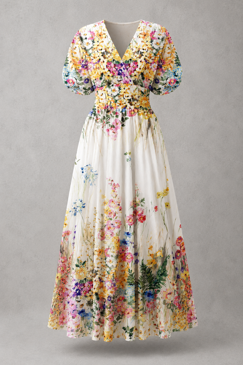 Rosalinda™ | Short Sleeve Floral Maxi Dress