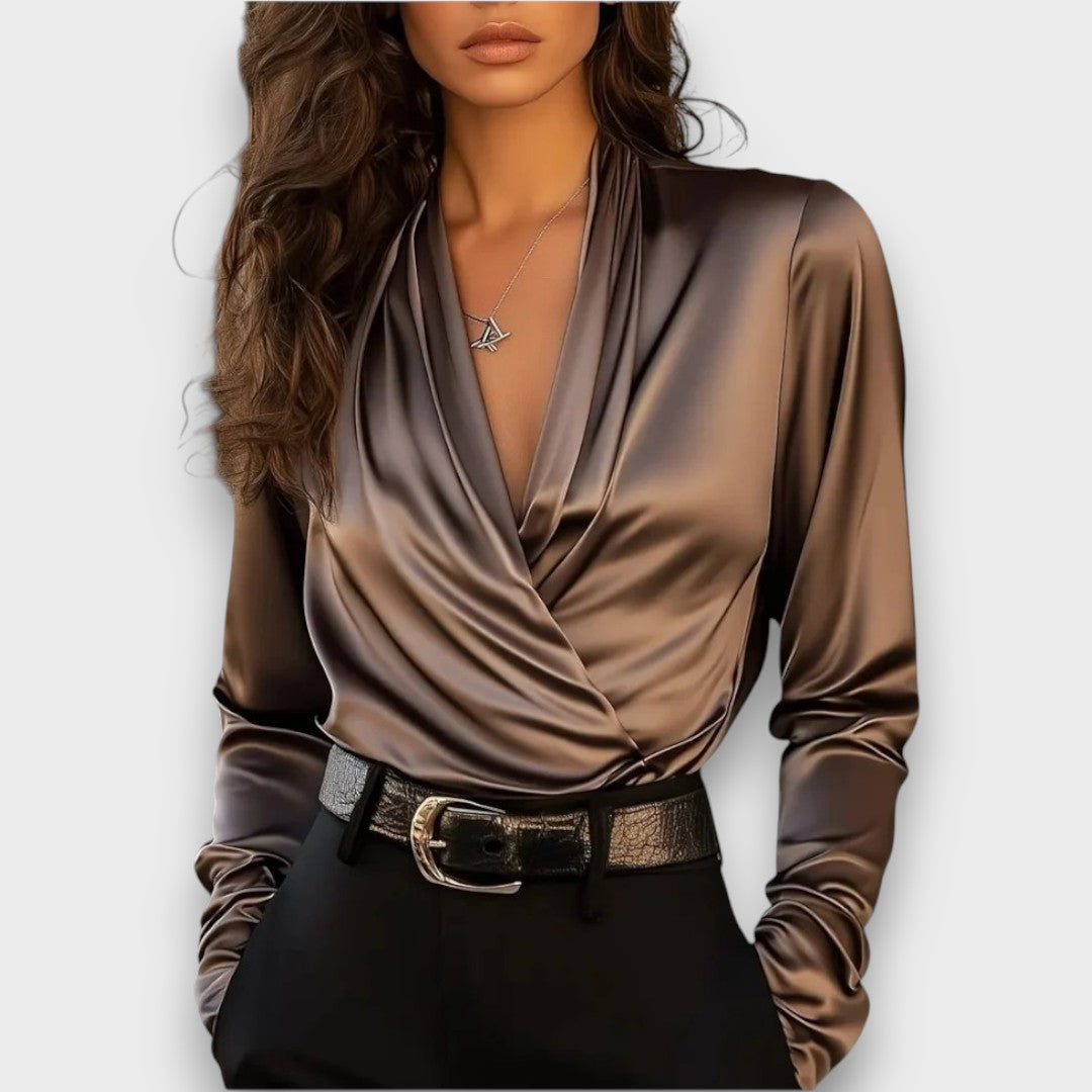 Rosalynn – Satin Wrap Top