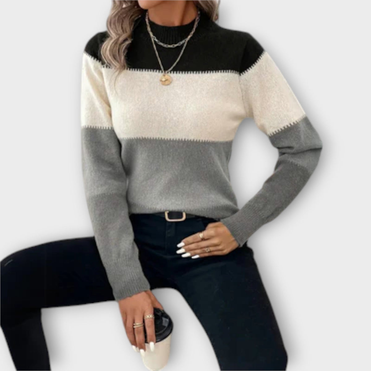 Irelie – Striped Pattern Pullover