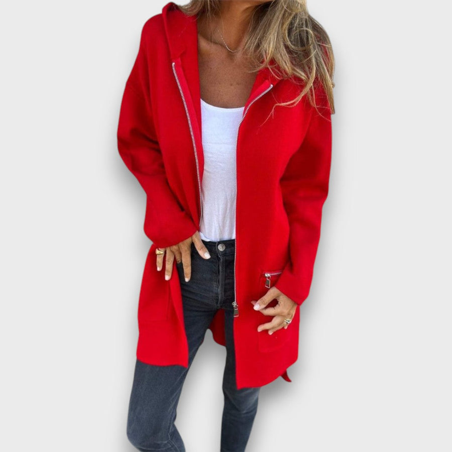 Junira – Long Cardigan with Zipper