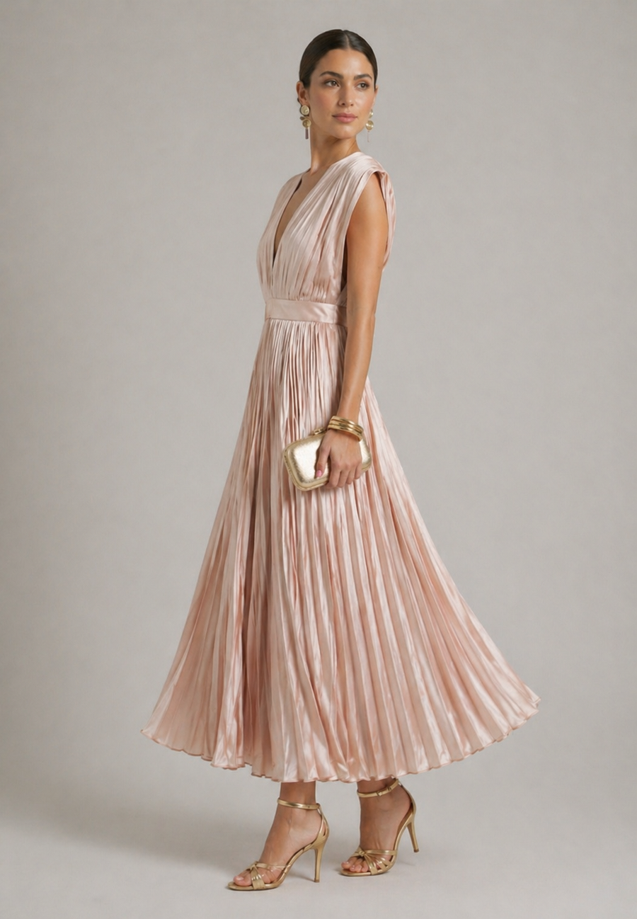 Stella & Grace™ | Timeless Pleated Midi Dress
