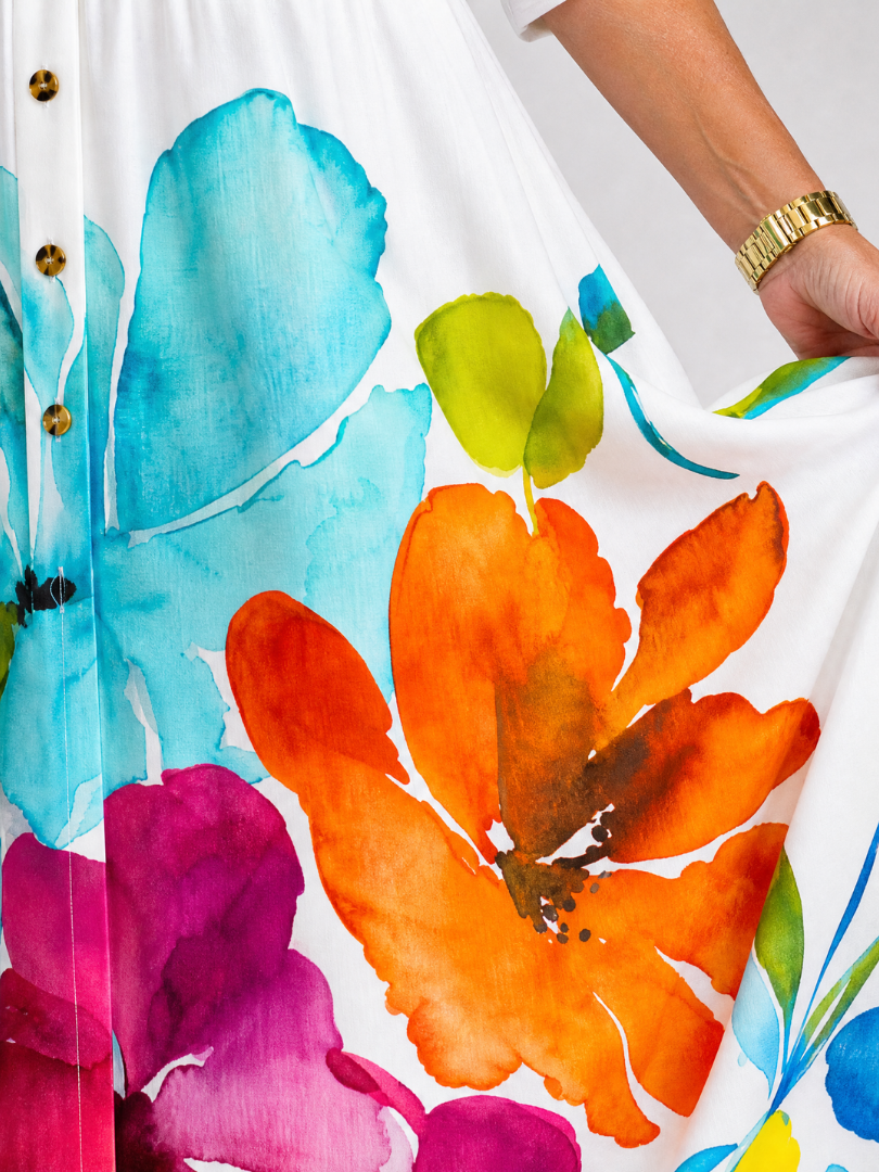 Valeska | Abstract Print Midi Dress