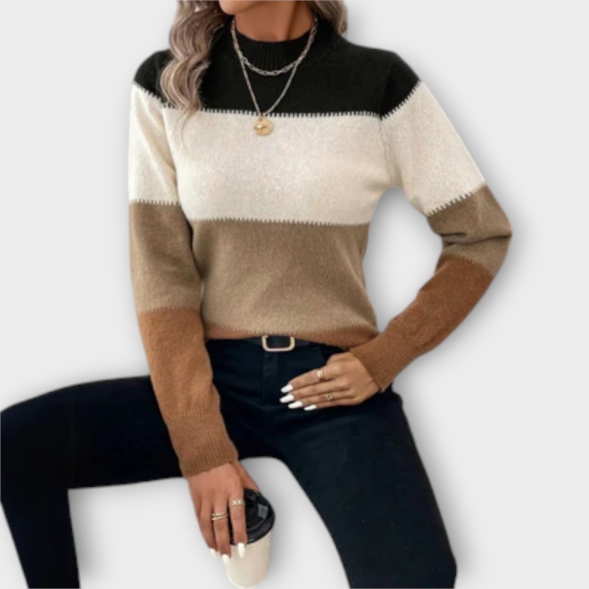 Irelie – Striped Pattern Pullover