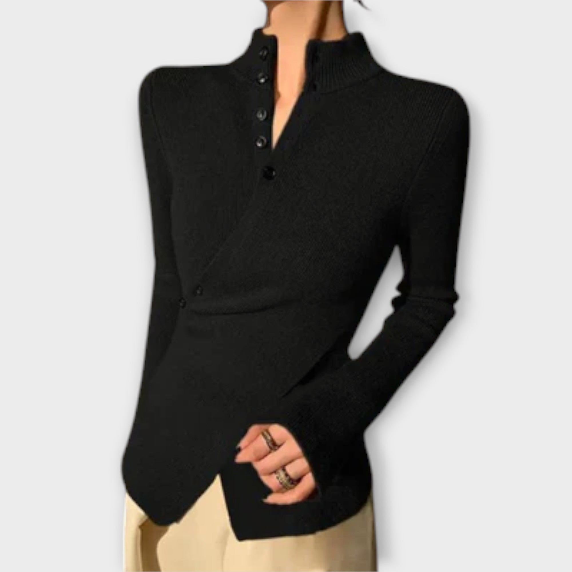 Mireko – Fine sweater with button placket