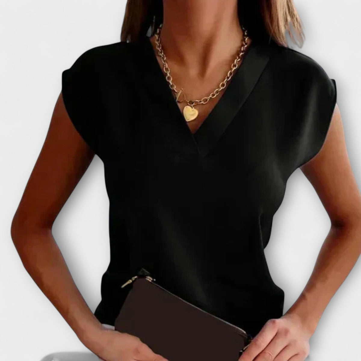 Aureza – V-Neck Top with Summer Cut