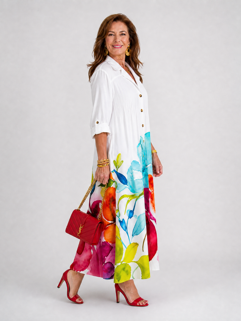 Valeska | Abstract Print Midi Dress