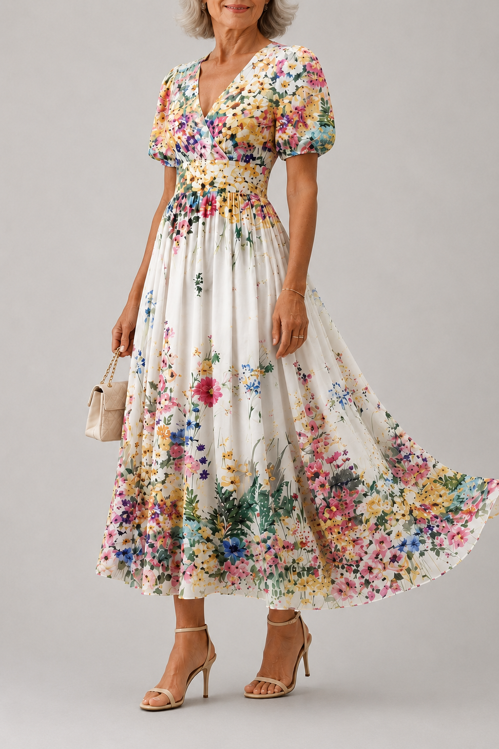 Rosalinda™ | Short Sleeve Floral Maxi Dress