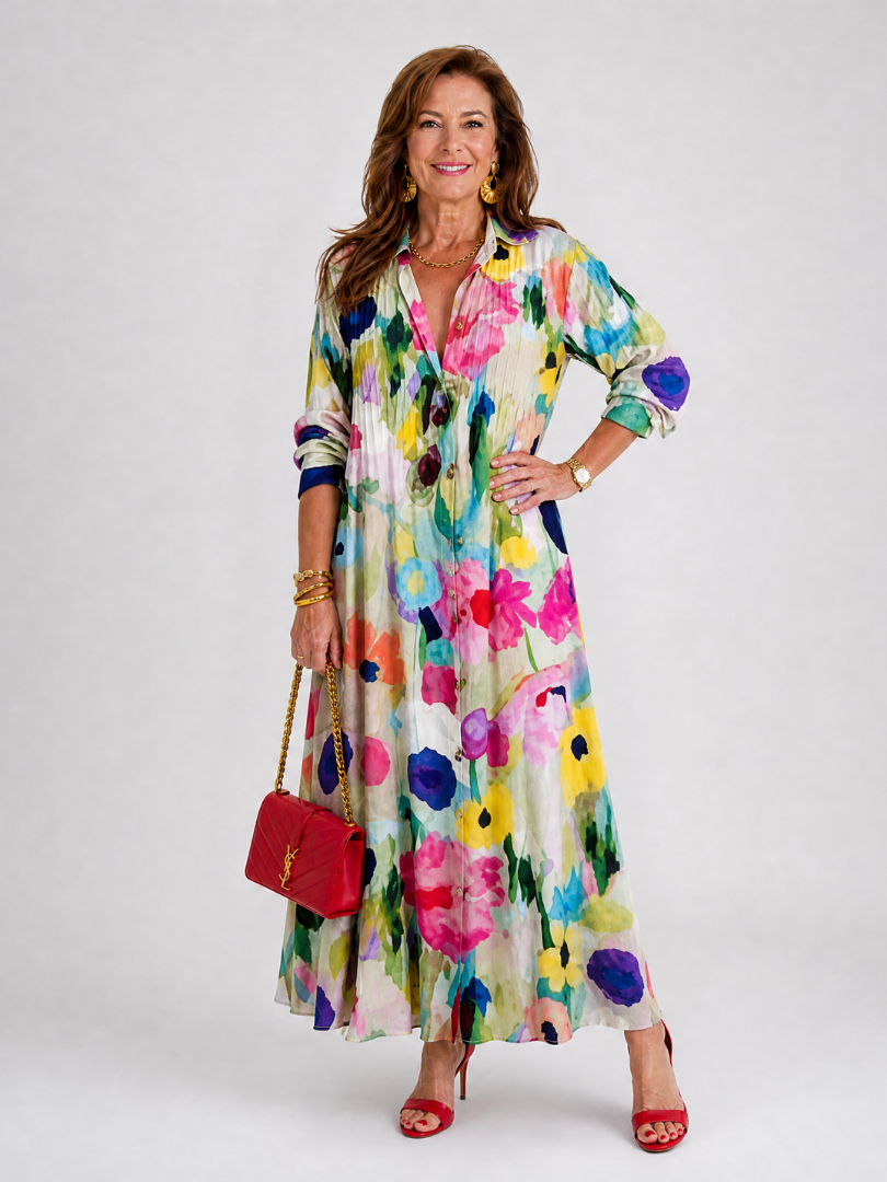 Valeska | Abstract Print Midi Dress