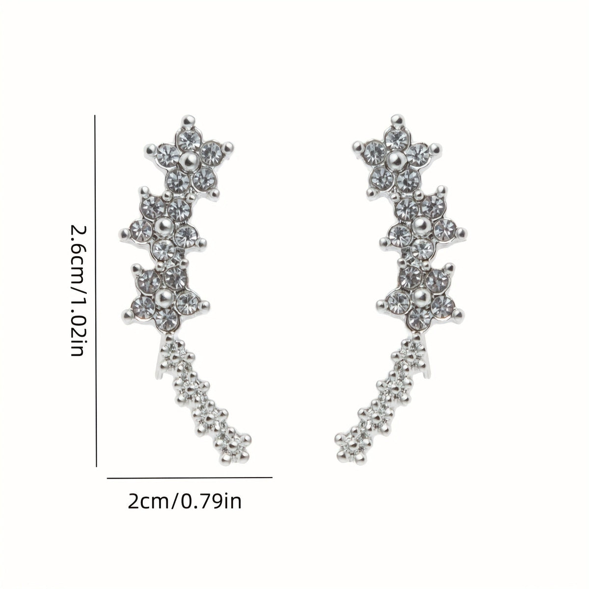 FLORAL RHINESTONE GOLD EARRINGS
