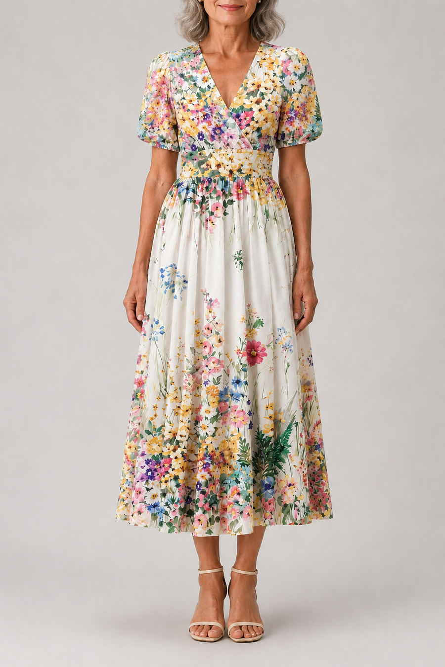 Rosalinda™ | Short Sleeve Floral Maxi Dress