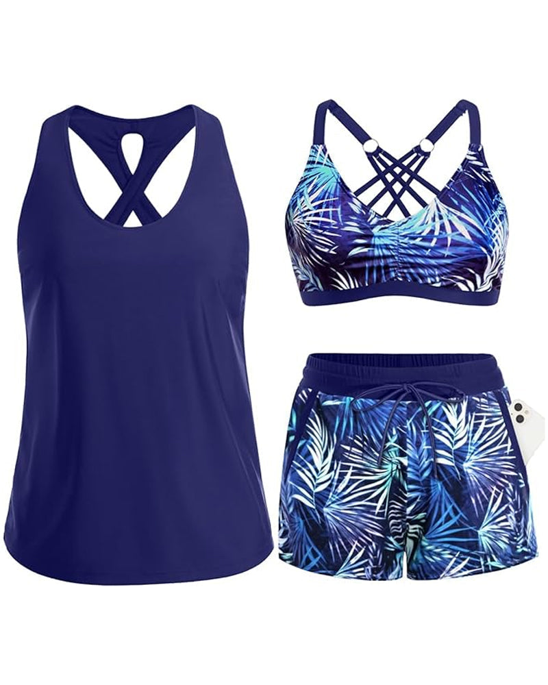 Maren | 3-Piece Tankini, Bikini & Cover-Up Set