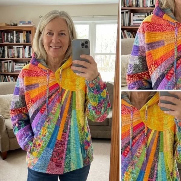 Laura™ - Bohemian Multicolor Patchwork Hoodie