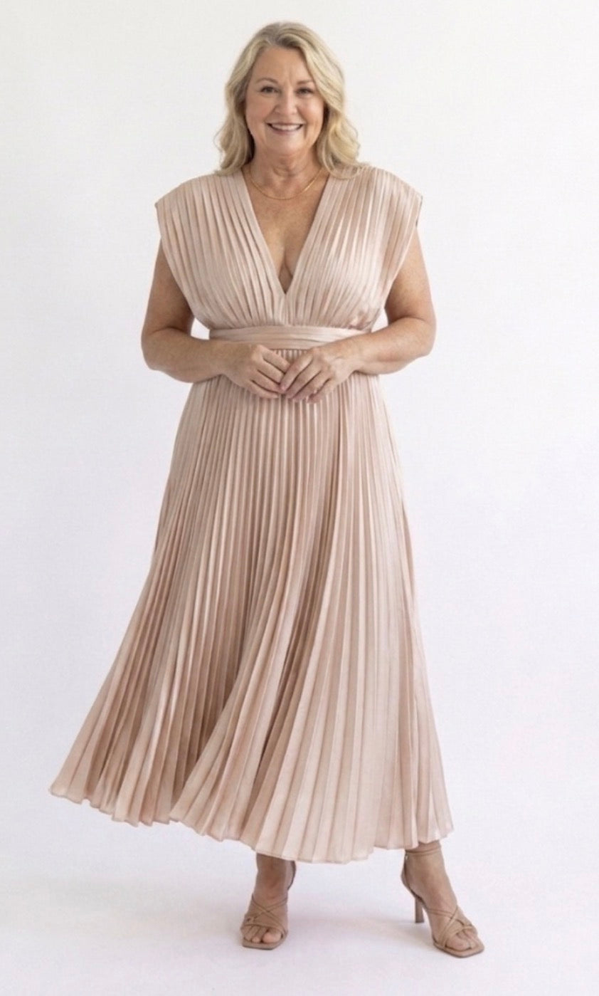 Stella & Grace™ | Timeless Pleated Midi Dress