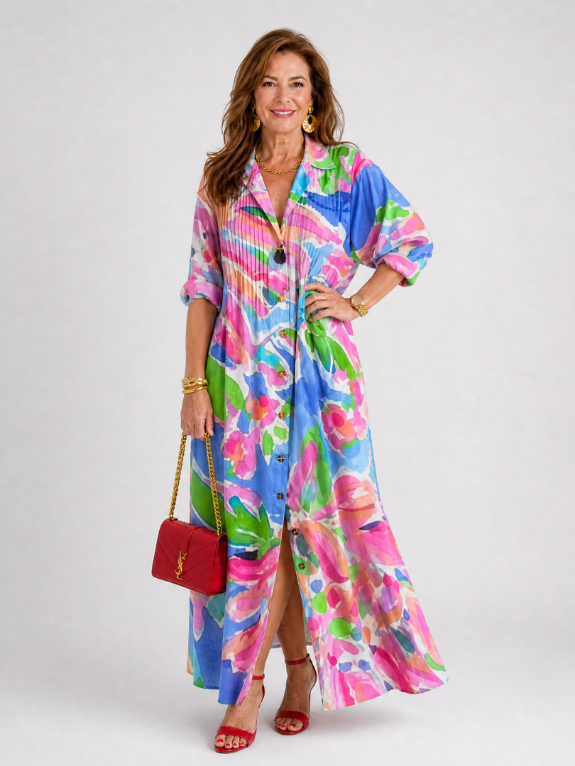 Valeska | Abstract Print Midi Dress