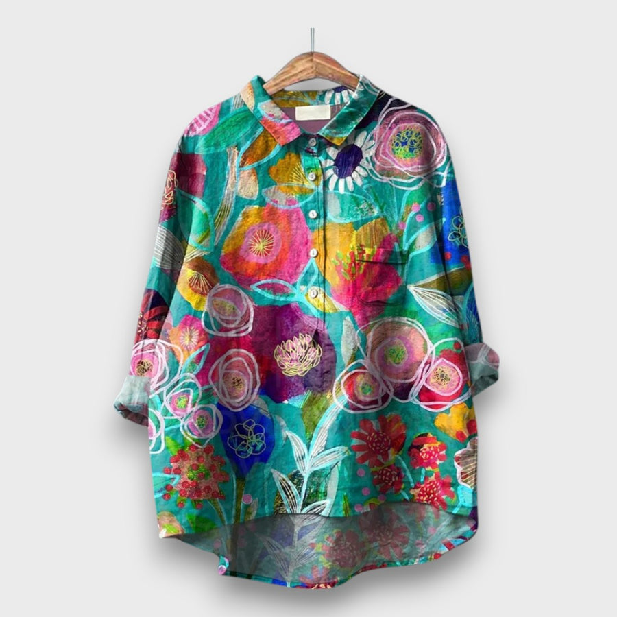Deliane – Watercolor Blouse in Floral Lightness