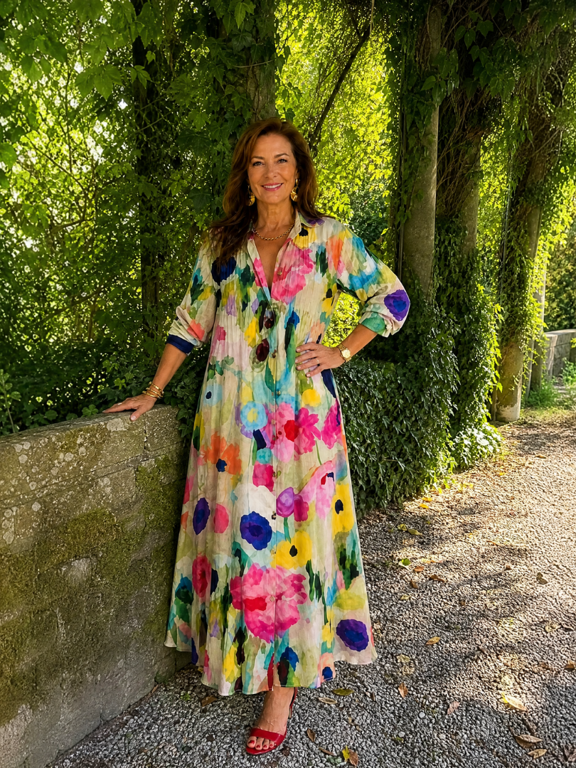 Valeska | Abstract Print Midi Dress