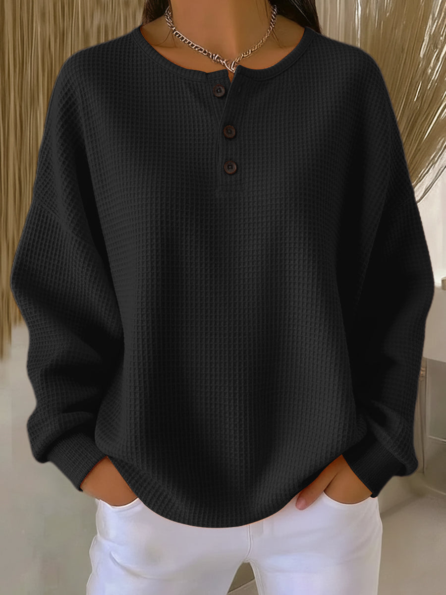 Milagros | Waffle Henley Top