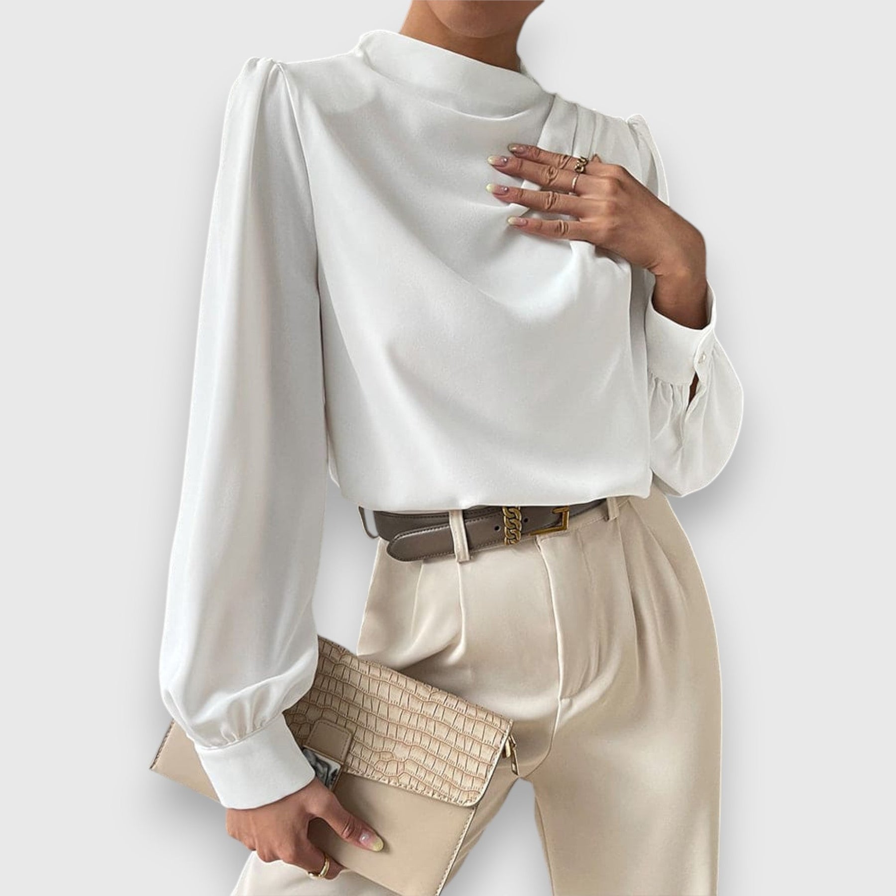 Lenira – Blouse with Stand-Up Collar