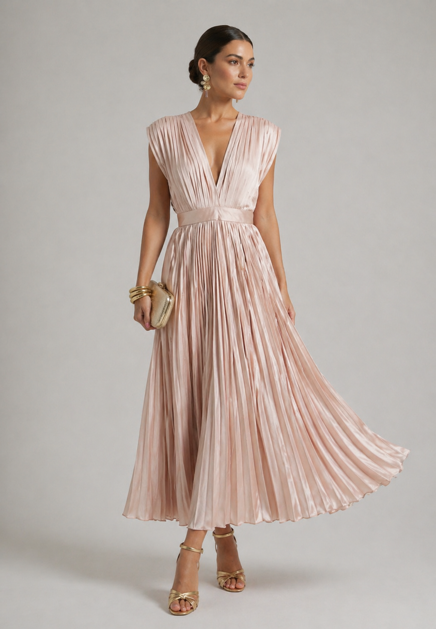 Stella & Grace™ | Timeless Pleated Midi Dress