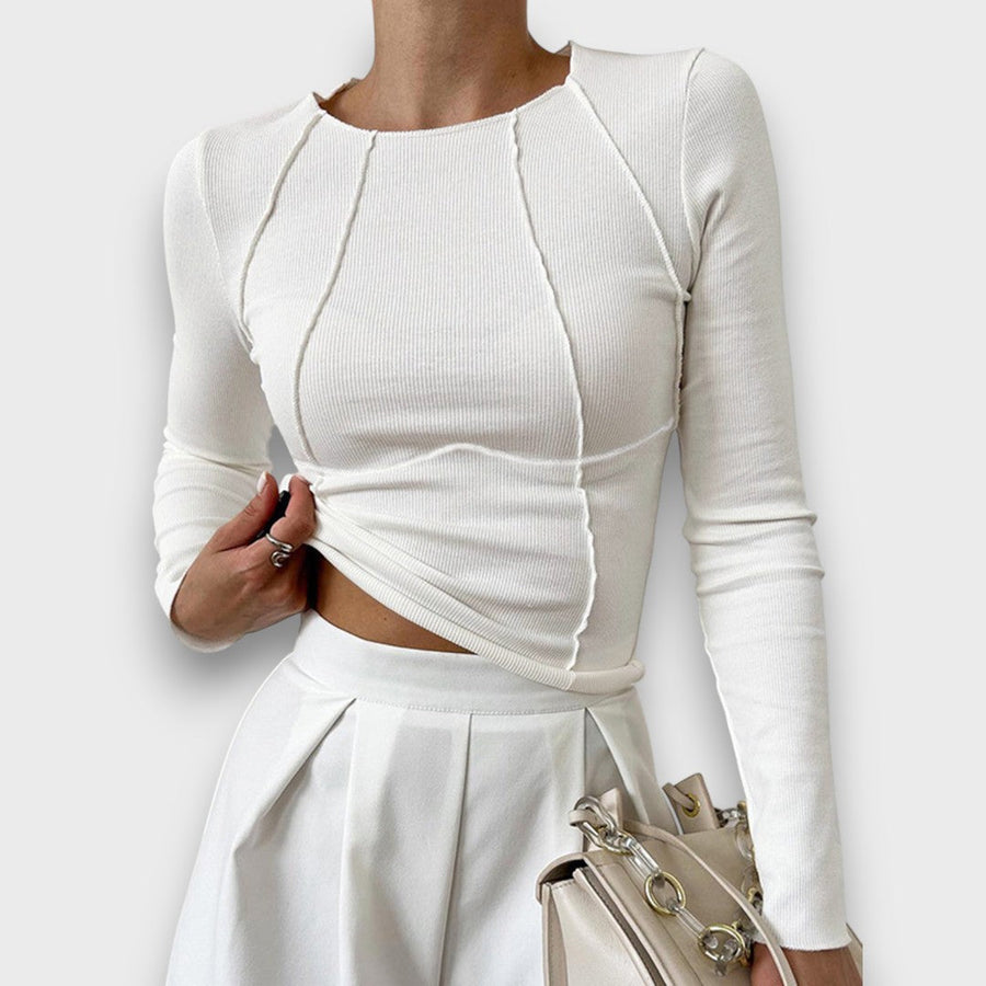 Clara – Ribbed Slim-Fit Long Sleeve Top