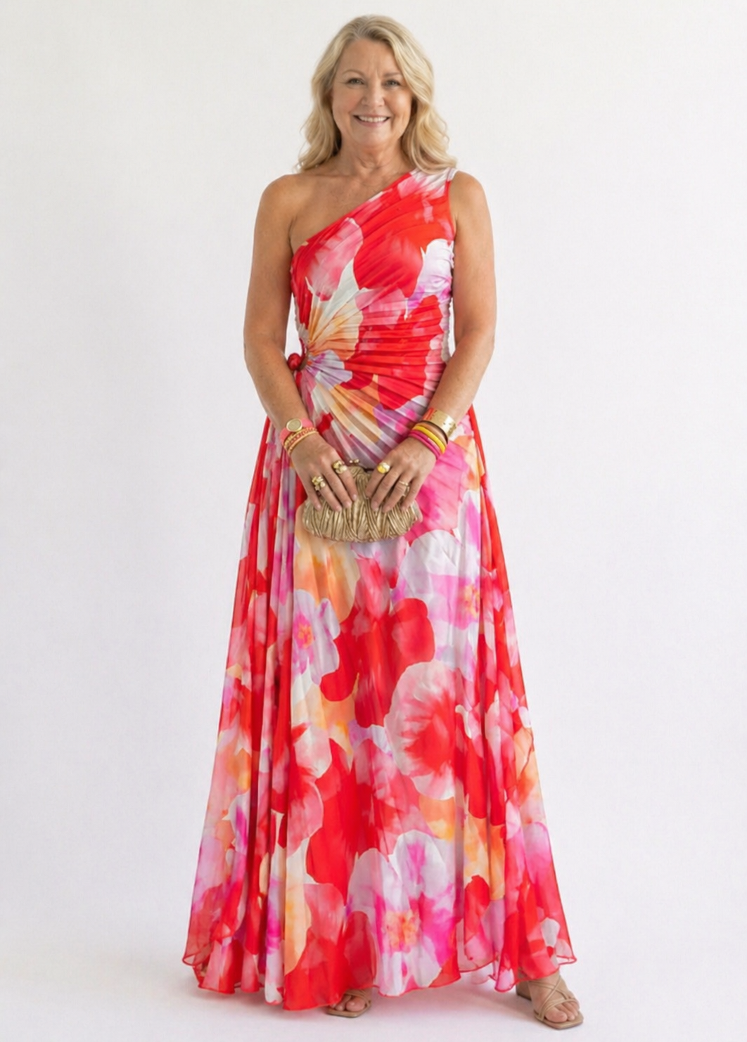 Stella & Grace™ | Pleated One-Shoulder Dress