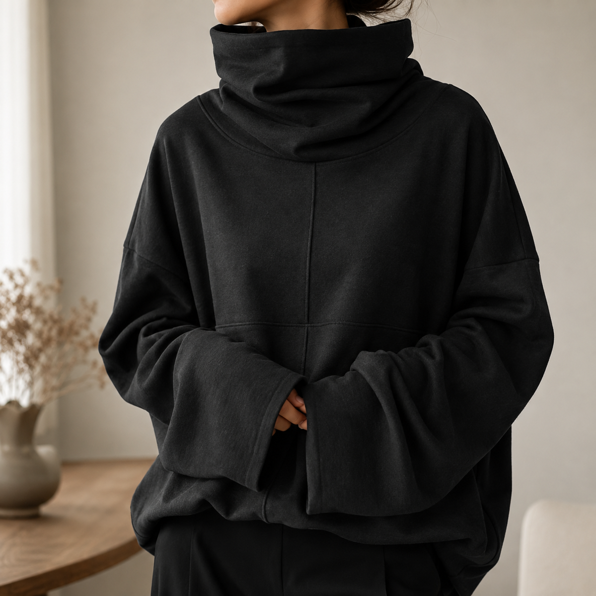 Uzeline | Cowl-Neck Jumper