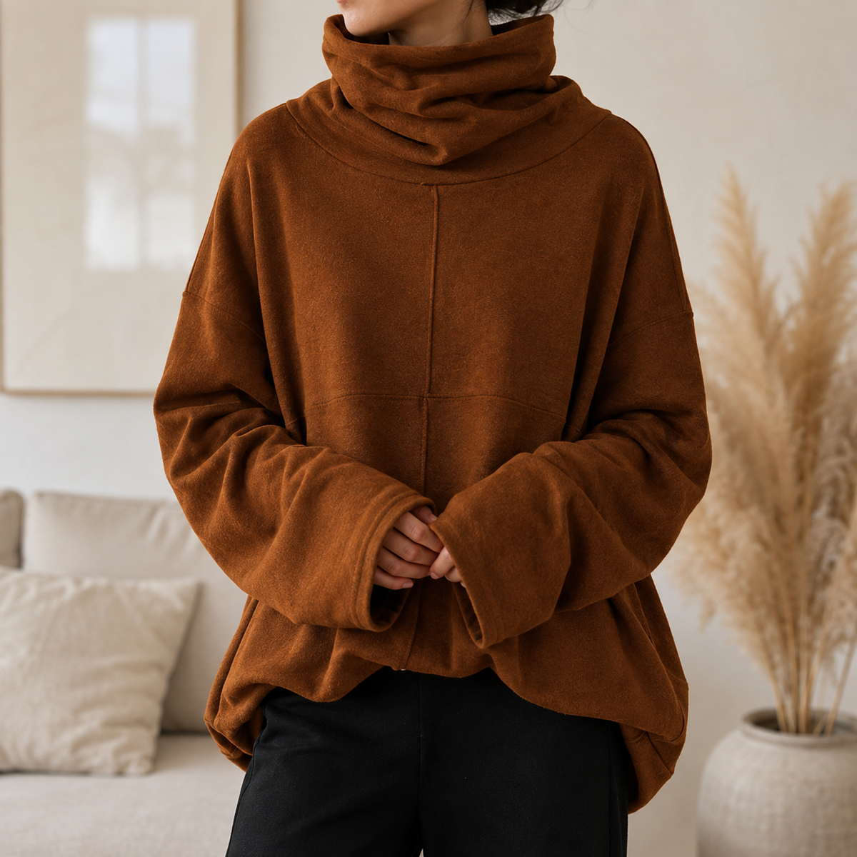 Uzeline | Cowl-Neck Jumper
