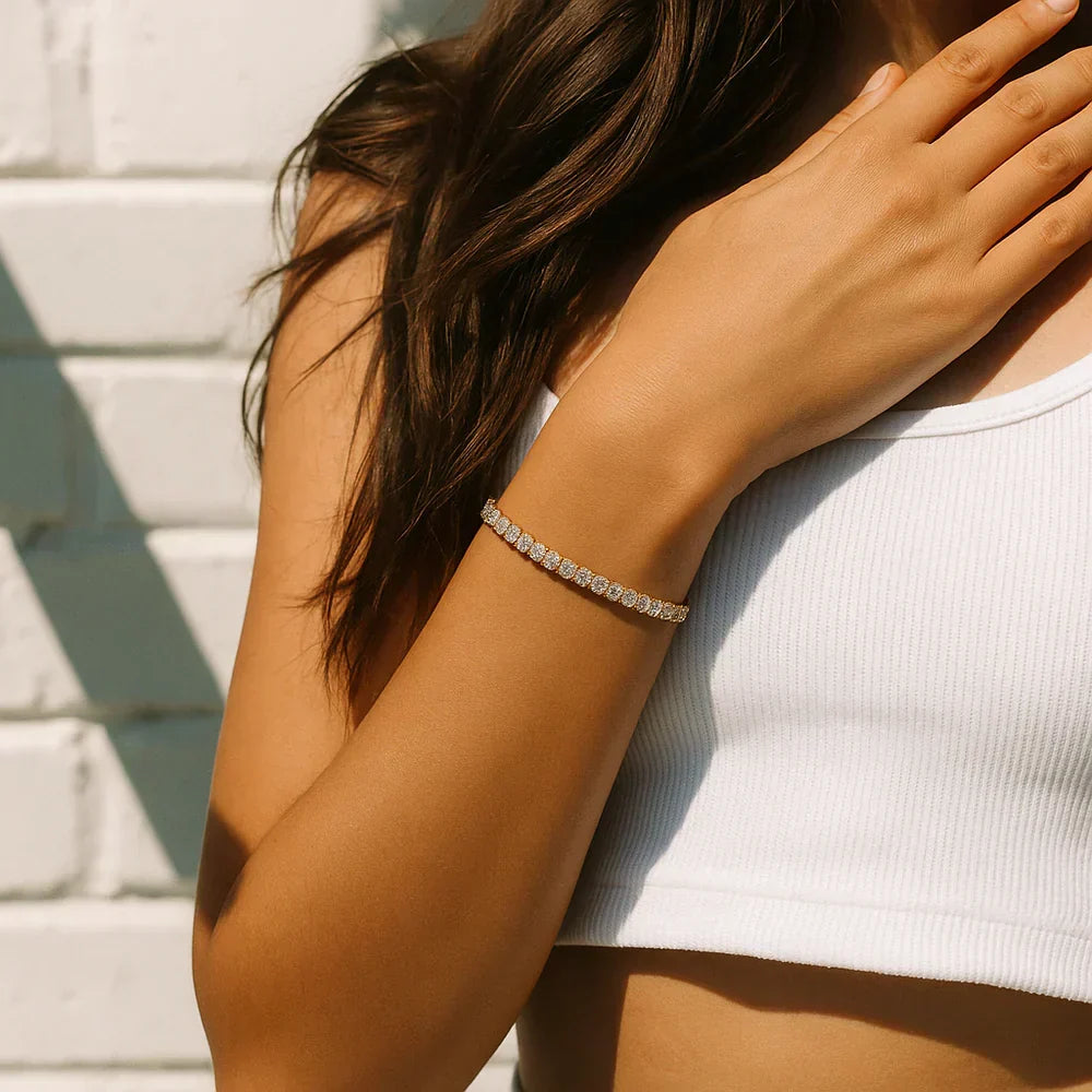 MOISSANITE GOLD TENNIS BRACELET