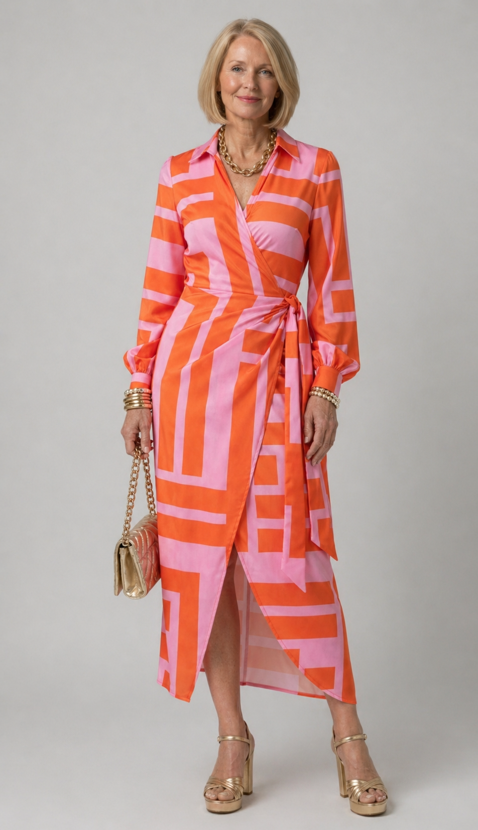 Stella & Grace™| Printed Wrap Dress