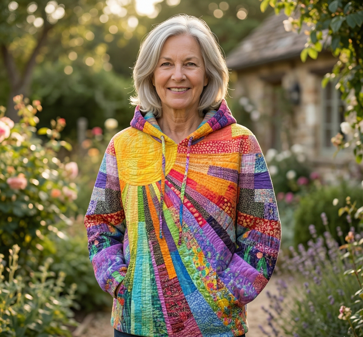 Laura™ - Bohemian Multicolor Patchwork Hoodie