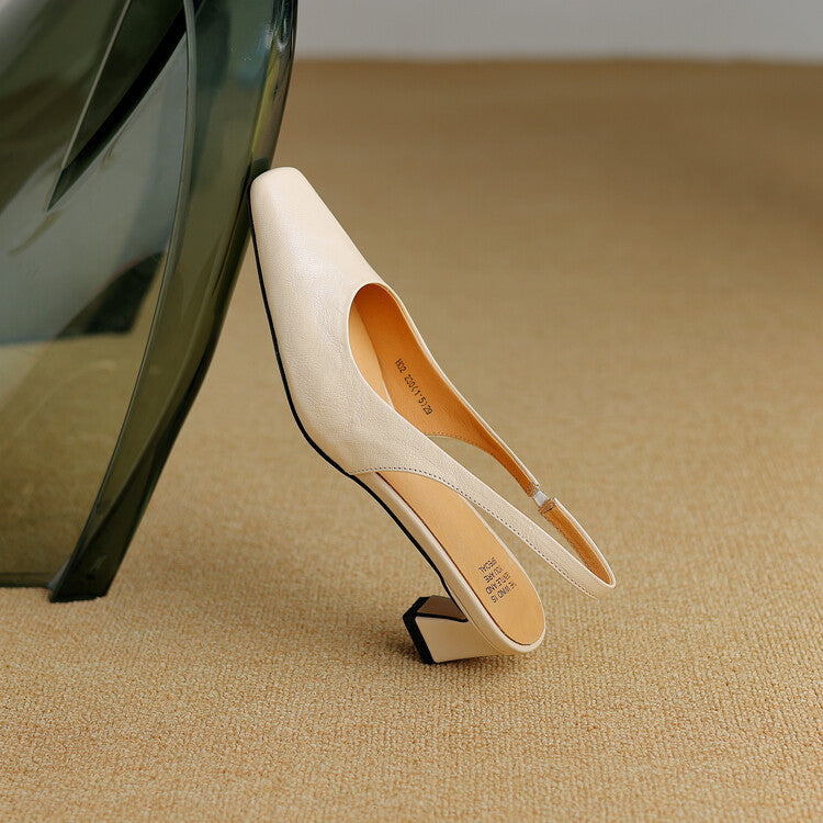 Viola | Block-Heel Slingback Court Shoes