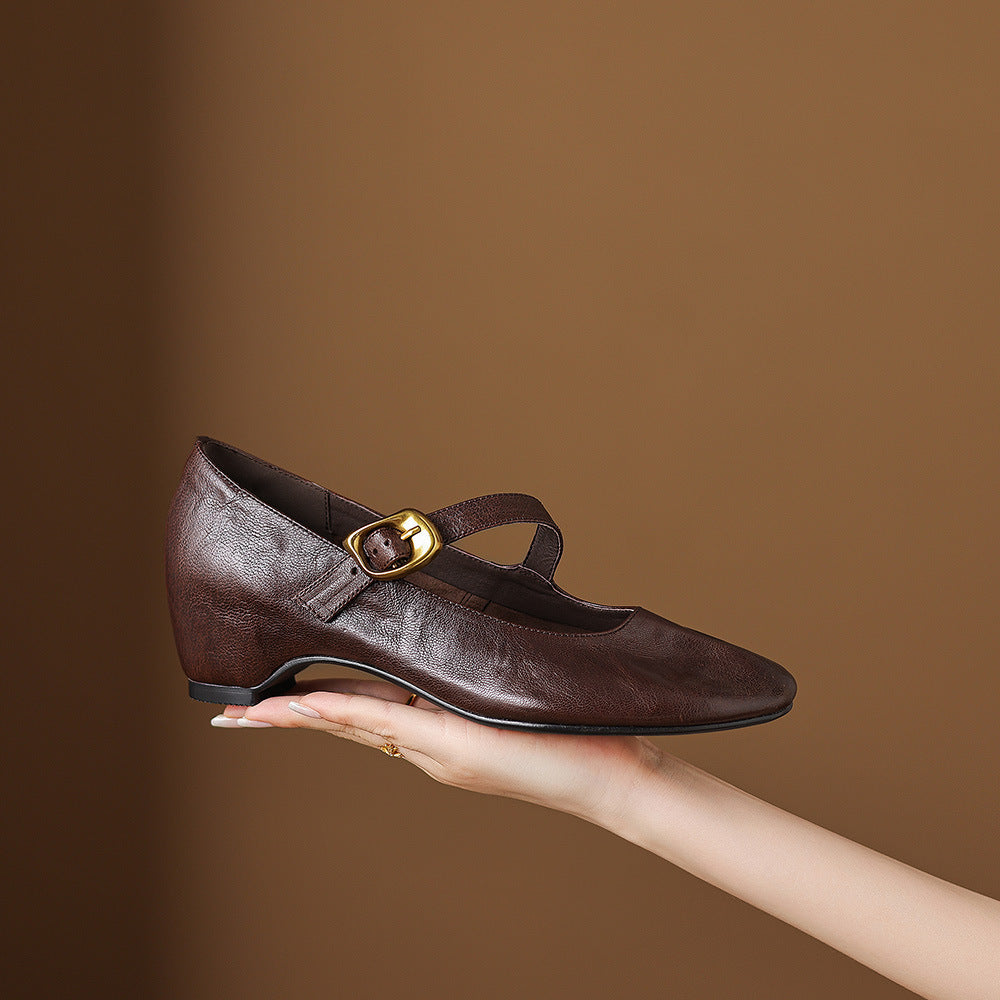 Ada | Round-Toe Buckle-Strap Mary Jane Flats