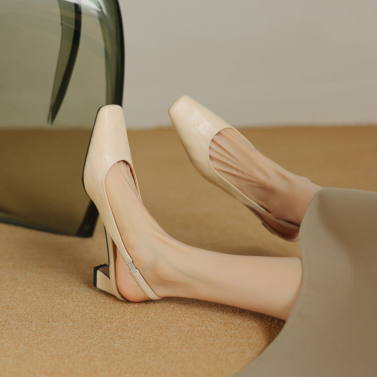 Viola | Block-Heel Slingback Court Shoes