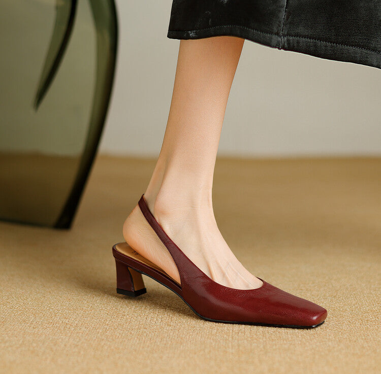 Viola | Block-Heel Slingback Court Shoes