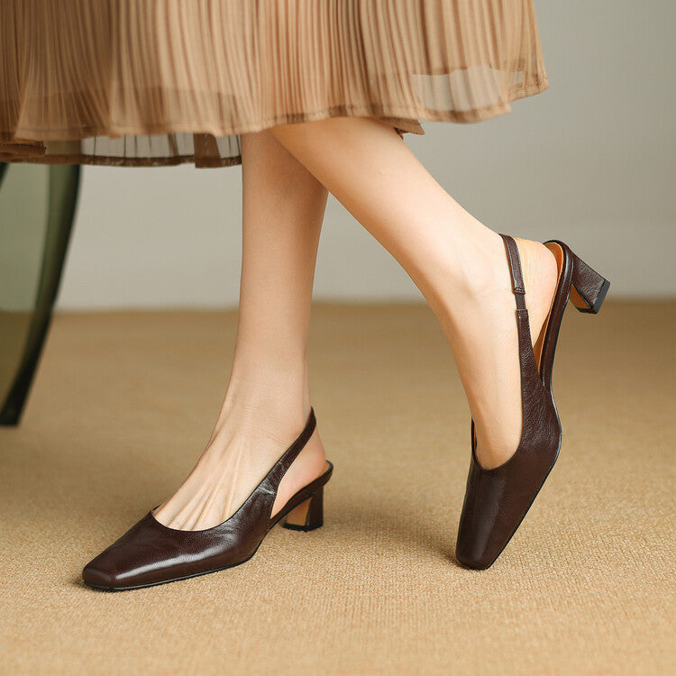 Viola | Block-Heel Slingback Court Shoes