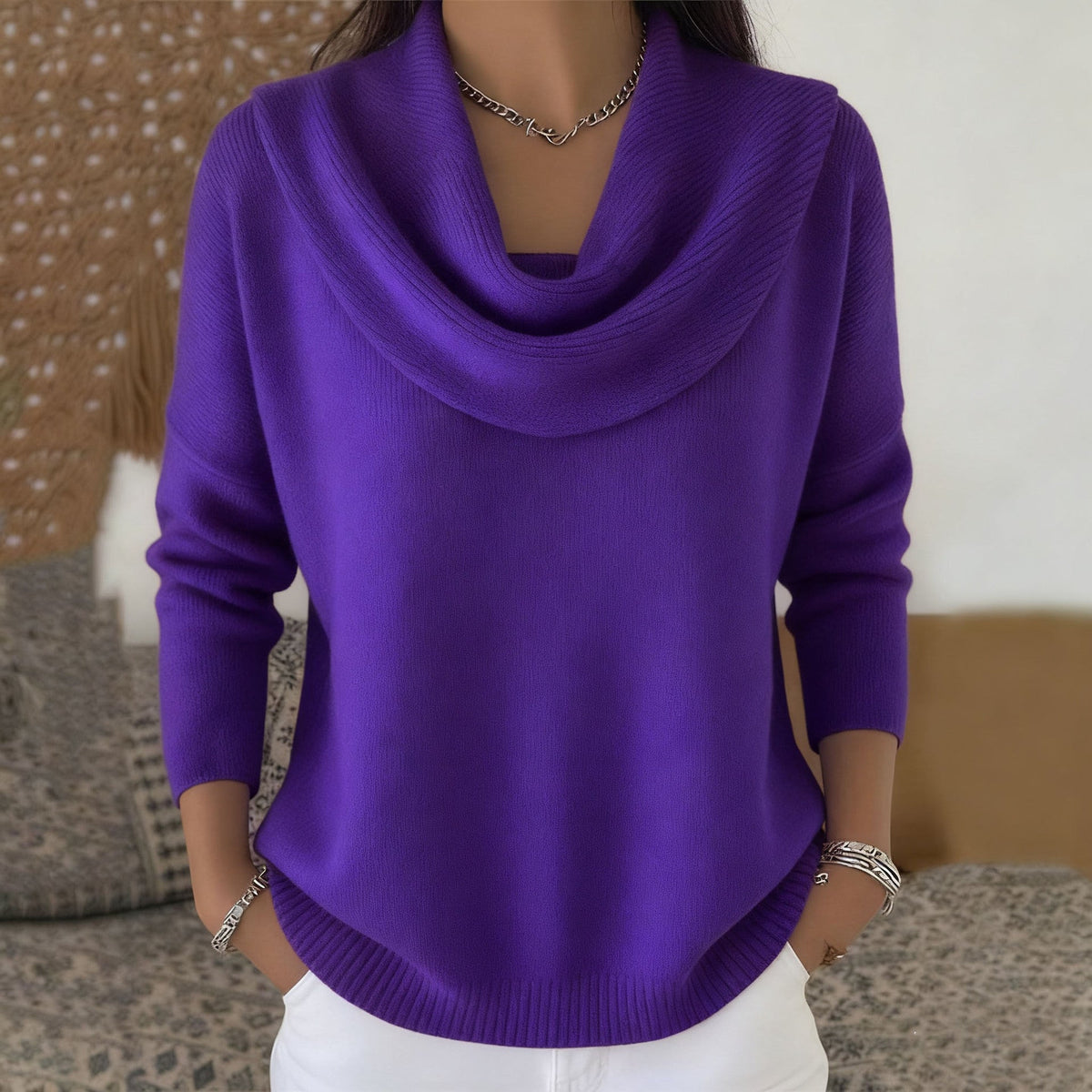 Julia | Draped Collar Jumper