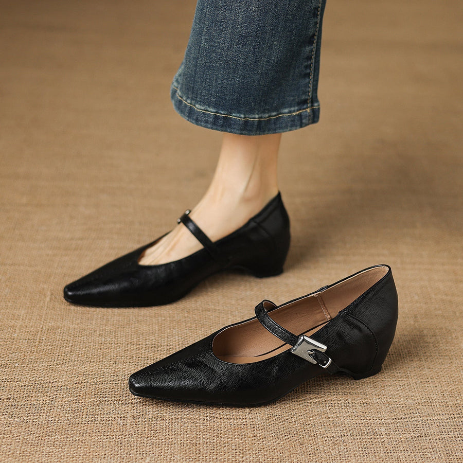 Selma | Pointed-Toe Mary Jane Flat