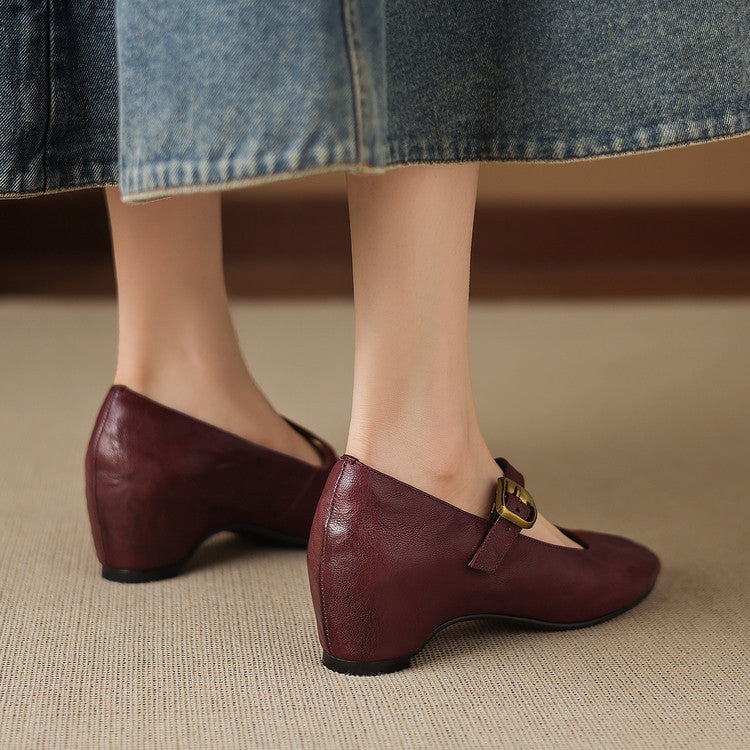 Ada | Round-Toe Buckle-Strap Mary Jane Flats