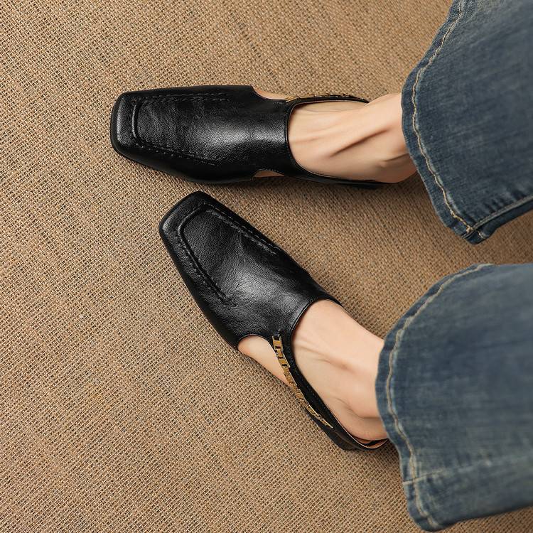 Prudence | Chain-Detail Backless Loafer Mules