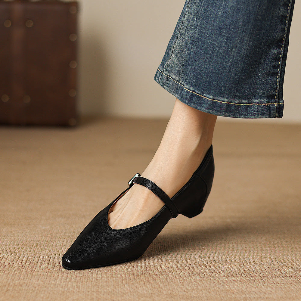 Selma | Pointed-Toe Mary Jane Flat