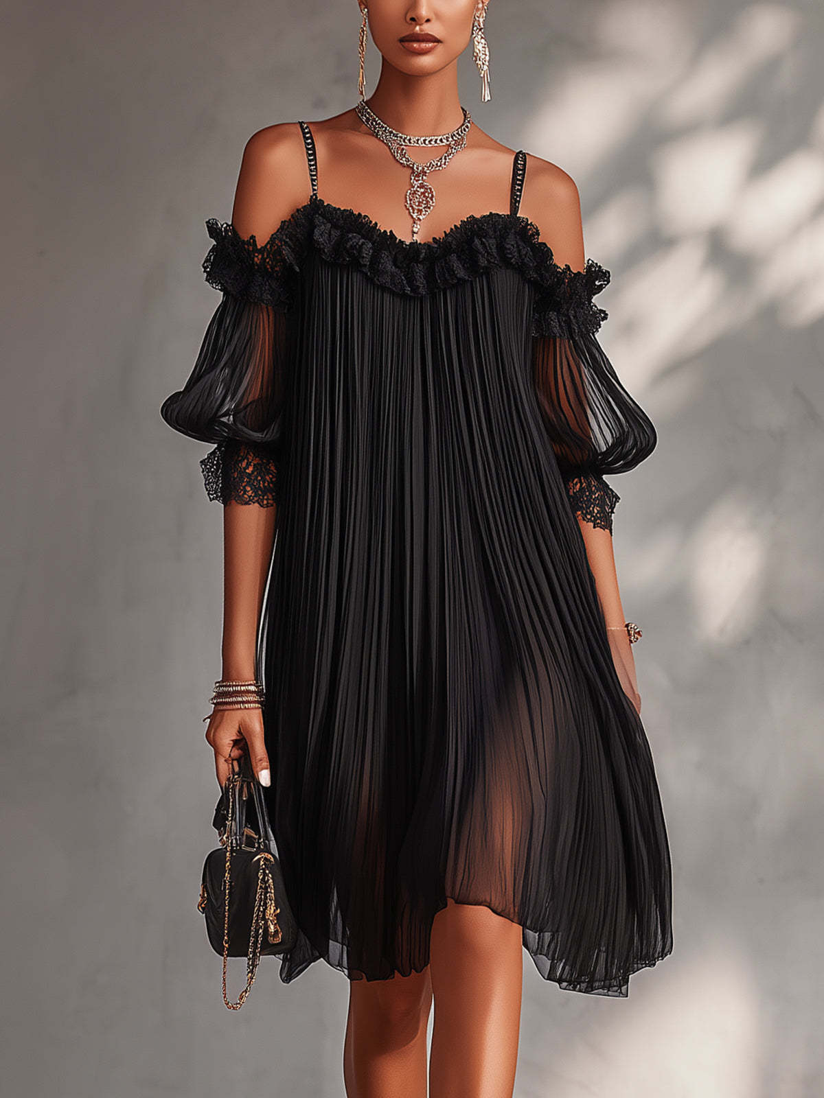 Celine | V-Neck Chiffon Maxi Dress