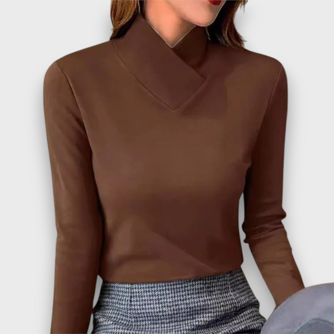 Avrisse – Top with Stand-up Collar