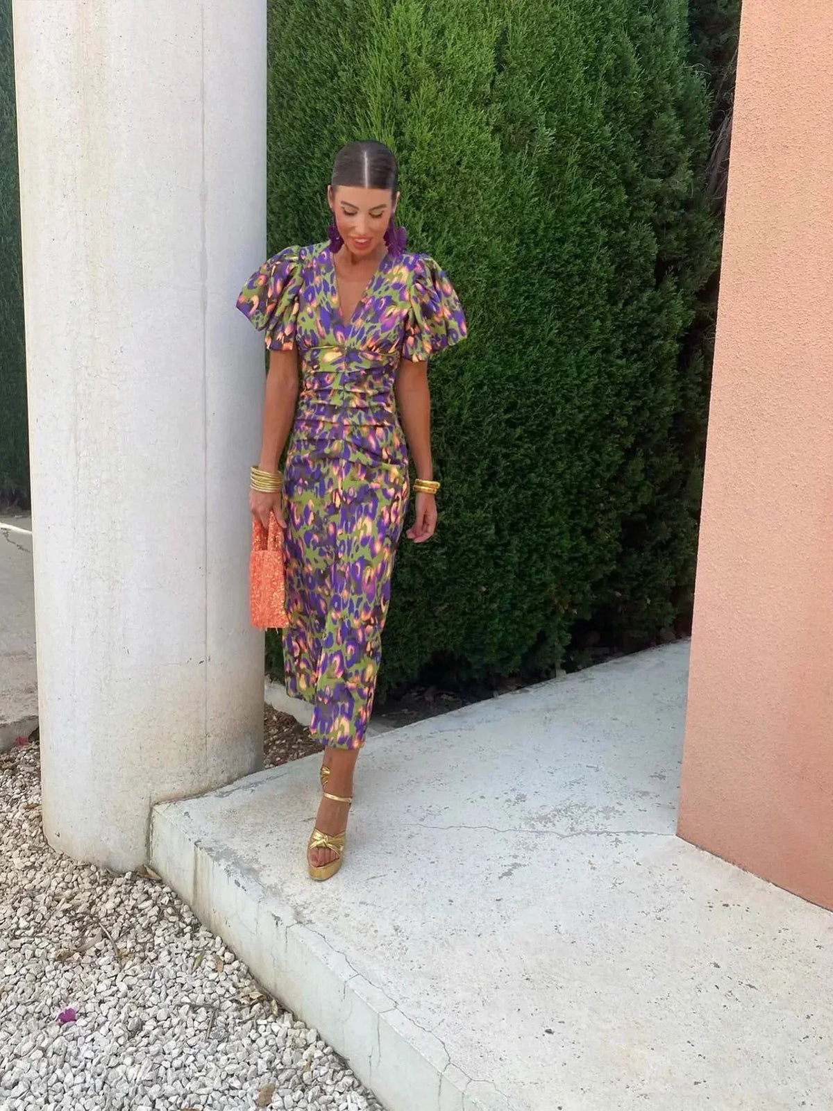 Stella & Grace™|Dress with Puff Sleeves