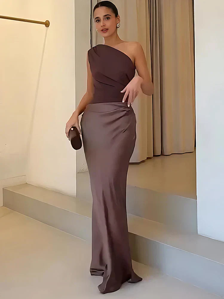 Stella & Grace™ | Maxi Dress with a Guilt in Satin
