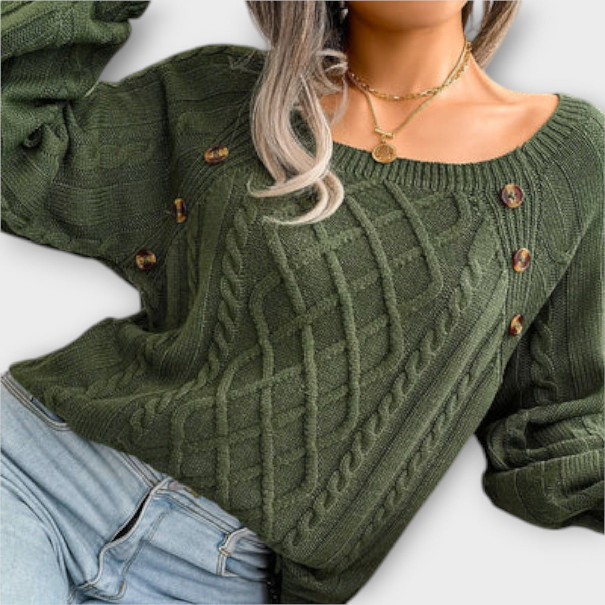 Naelle – Knitted Sweater with Buttons