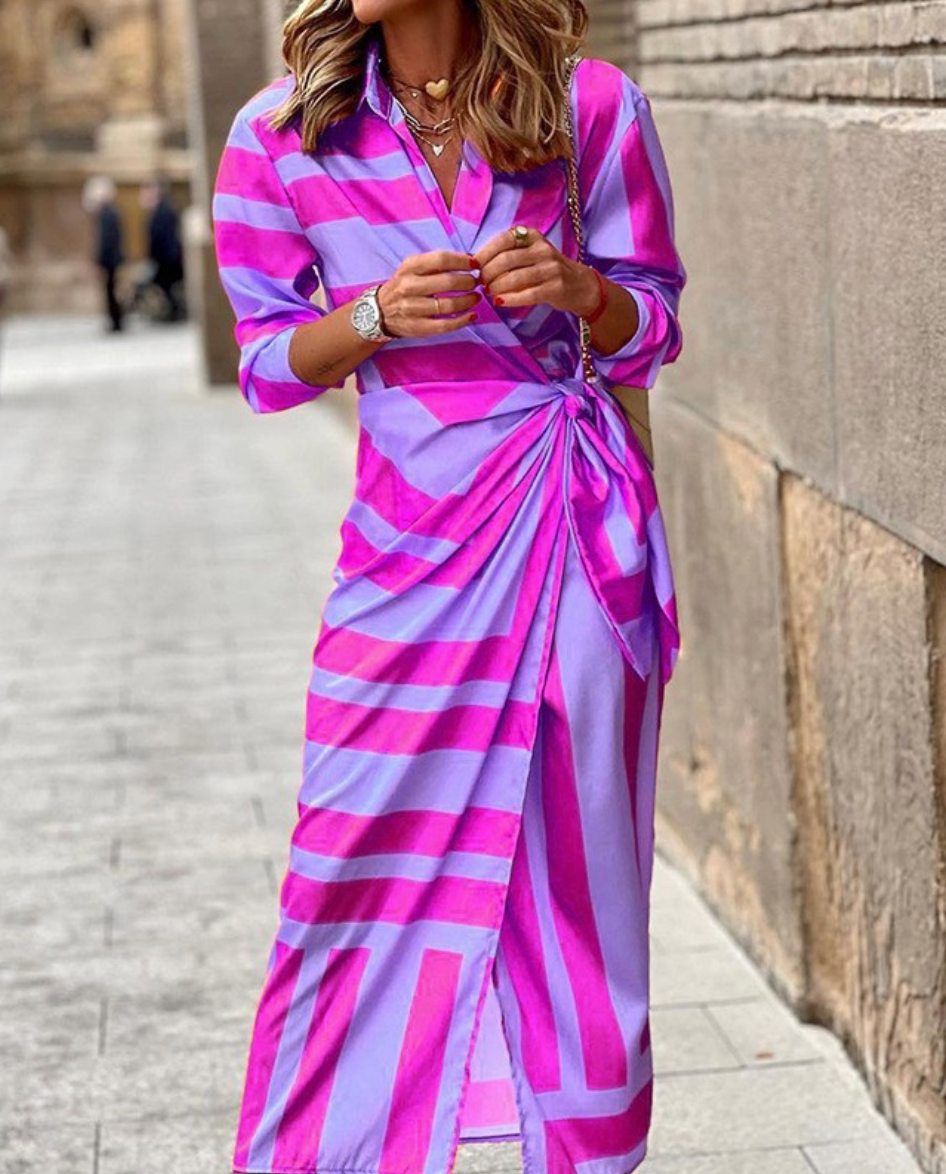 Stella & Grace™| Printed Wrap Dress