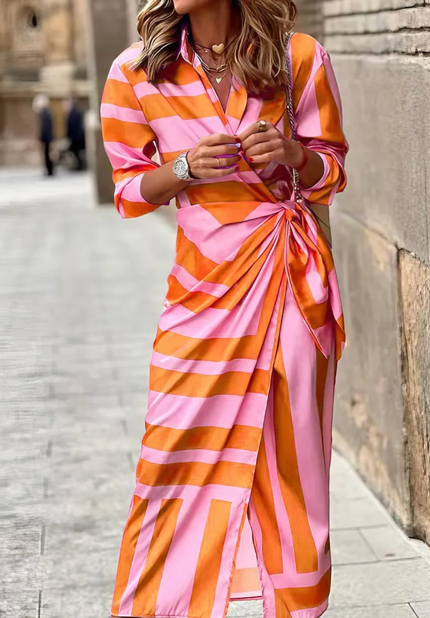 Stella & Grace™| Printed Wrap Dress